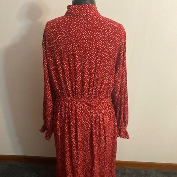 Ava & Viv Red/White Polka-Dot Ruffle Tiered Prairie Dress, size 1X - Picture 3 of 6